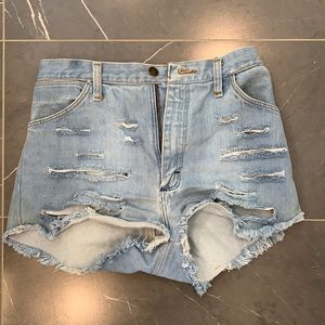 Custom high waist wrangler jean shorts